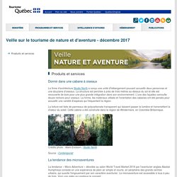 Veille sur le tourisme de nature et d'aventure - décembre 2017