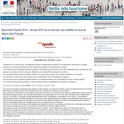 Baromètre Opodo : l’année 2013 se conclut par une stabilité du taux de départ des Français