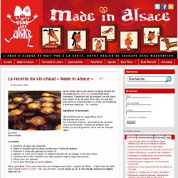 La recette du vin chaud « Made in Alsace »
