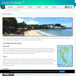 Voyage à Koh Lanta : Tourisme, plages, plongée, attractions