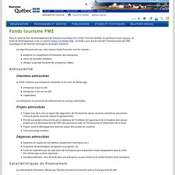 Fonds tourisme PME - Tourisme Québec, Filaction