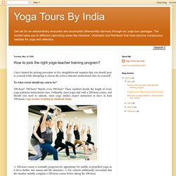 How to pick the right yoga teacher training program?