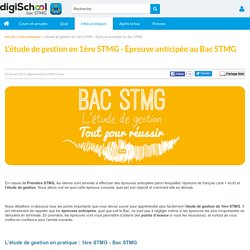 L’étude de Gestion 1ère STMG - Epreuve Anticipée Bac STMG