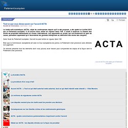 Tout ce que vous devez savoir sur l'accord ACTA