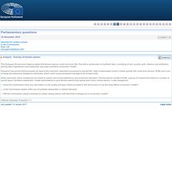 PARLEMENT EUROPEEN - réponse à question E-009527-16 Toxicity of farmed salmon (PCB)