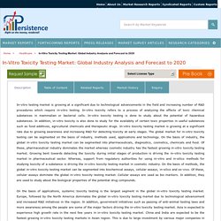 In-Vitro Toxicity Testing Market: Global Industry Analysis and Forecast to 2020