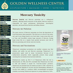 Mercury Toxicity Symptoms of Mercury Poisoning