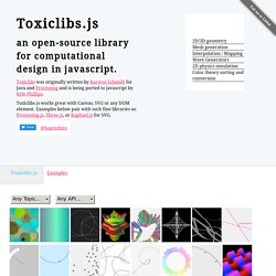 Toxiclibs.js - Open-Source Library for Computational Design