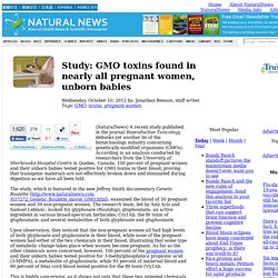 Study: GMO toxins found in nearly all pregnant women, unborn babies