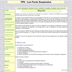 TPE Ponts Suspendus - Maquette