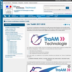 Les TraAM 2017-2018 — Technologie au collège