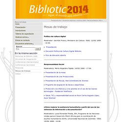 Mesas de trabajo - Bibliotic 2012 - Cuarta edición