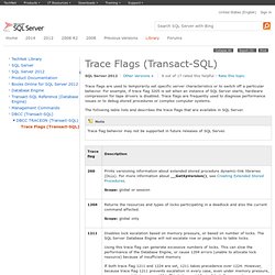 Trace Flags (Transact-SQL)