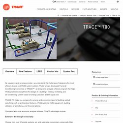HVAC Design Tools, Heating And Air Conditioning, TRACE™ 700 - Analysis Software - Analysis Tools