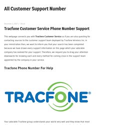 Tracfone Customer Service Phone Number Support