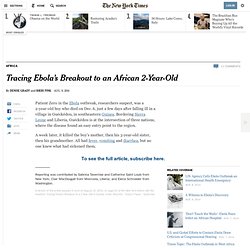Tracing Ebola’s Breakout to an African 2-Year-Old