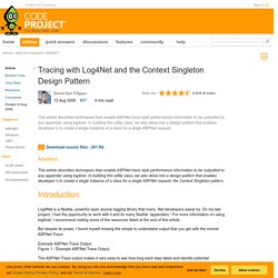 Tracing with Log4Net and the Context Singleton Design Pattern