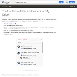 Track activity of files and folders in "My Drive" - Drive Help