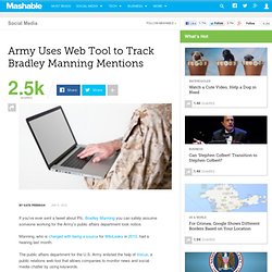 Army Uses Web Tool to Track Bradley Manning Mentions