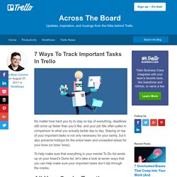 7 Ways To Track Important Tasks In Trello