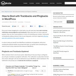 How to Deal with Trackbacks and Pingbacks in WordPress