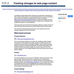 Tracking Web Page Changes