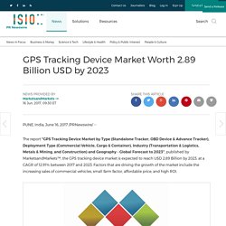 GPS Tracking Device Market Worth 2.89 Billion USD by 2023