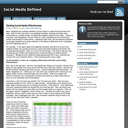 Tracking Social Media Effectiveness