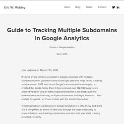 Guide To Tracking Multiple Subdomains In Google Analytics