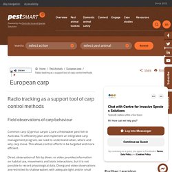 Radio tracking as a support tool of carp control methods - PestSmart