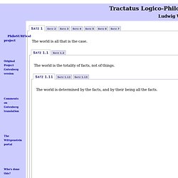 Tractatus Logico-Philosophicus - Tabular view