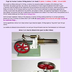 Tracteur en Meccano à moteur Stirling - Fonctionnement et photos de moteurs Stirling