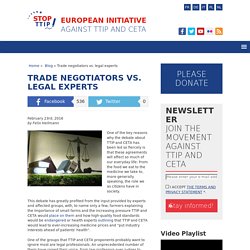 Negotiateurs contre experts légaux - Stop TTIP (fr) Stop TTIP (fr)