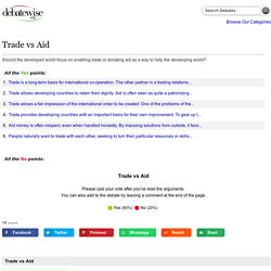 Trade vs Aid - DebateWise