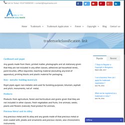 Trademark Classification link - Apply Trademark Online