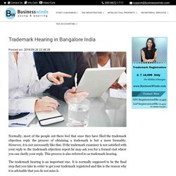 Trademark Hearing in Bangalore India