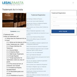 Trademark Act in India - LegalRaasta Knowledge portal