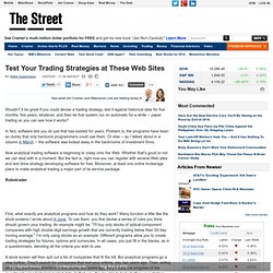 Test Your Trading Strategies at These Web Sites