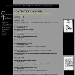 Culture & Tradition : The Canadian Graduate Student Journal of Folklore & Ethnology