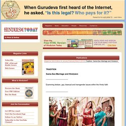 Tradition: Same-Sex Marriage and Hinduism - Magazine Web Edition > January/February/March 2016