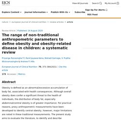 The range of non-traditional anthropometric parameters to define obesity and obesity-related disease in children: a systematic review