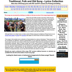 Traditional & Folk Songs Titles list and start page