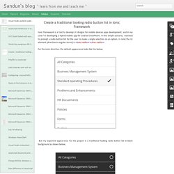 Sandun's blog: Create a traditional looking radio button list in Ionic Framework