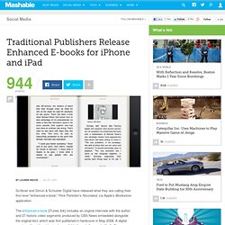 Traditional Publishers Release Enhanced E-books for iPhone and iPad