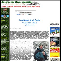 Traditional trail foods: transportable calories by Brad Rohdenburg