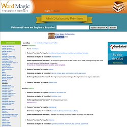 meridian - traducción de español - Diccionario Inglés-Español de Word Magic