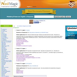 a - traducción de inglés - Diccionario Español-Inglés de Word Magic