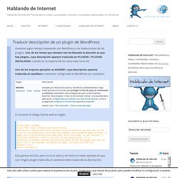 Traducir descripción y nombre de un plugin de WordPress