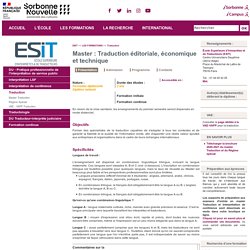 Master : Traduction éditoriale, économique et technique