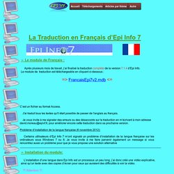 La Traduction en Français d'Epi Info 7